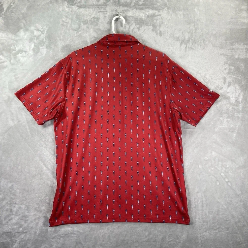 Barstool Sports Golf Shirt Mens Large Polo Performance AOP Golfer Short Sleeve